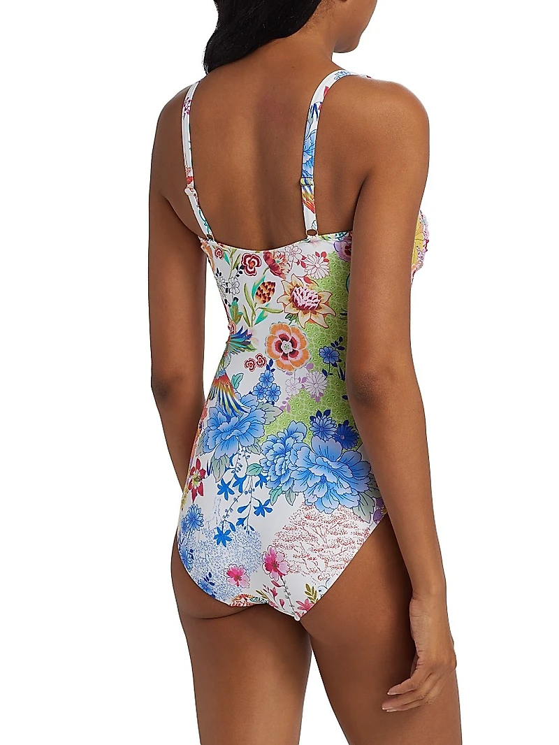 Paula Floral Ruched One-Piece Swimsuit