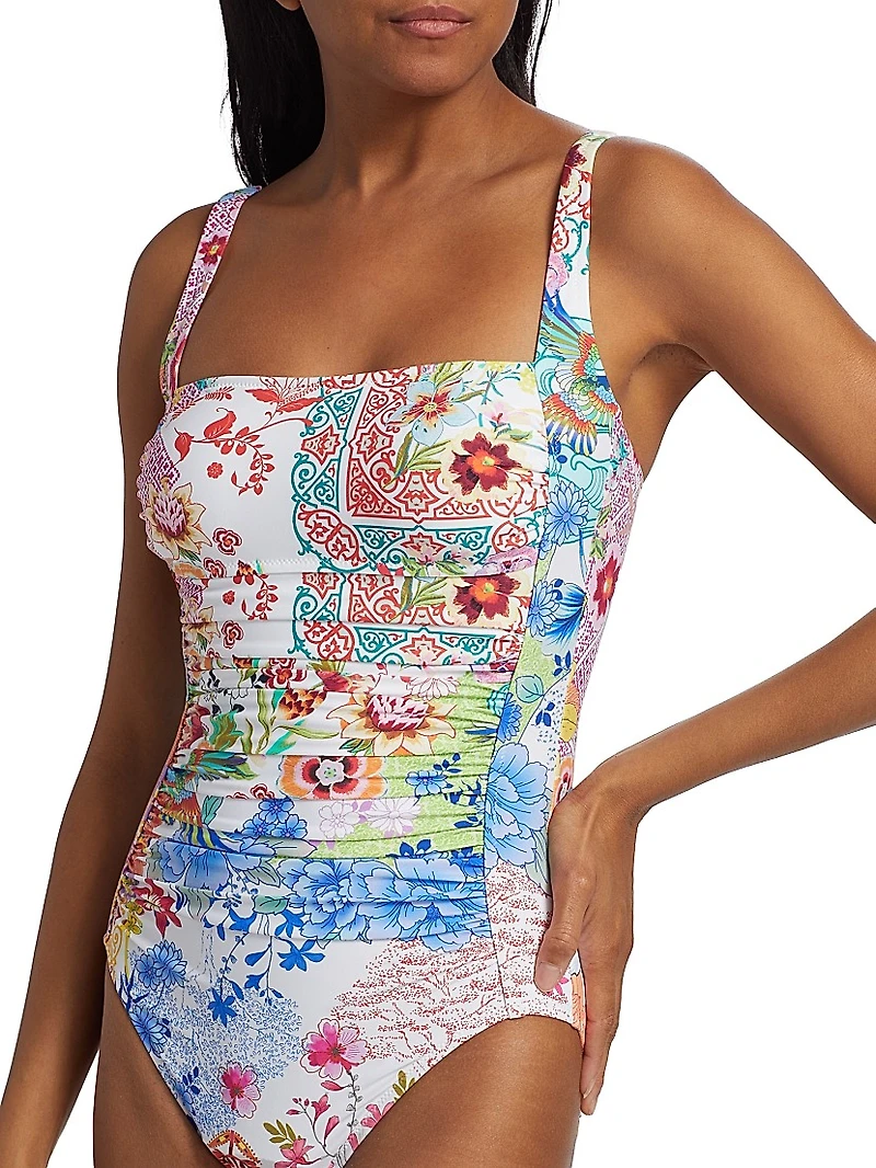 Paula Floral Ruched One-Piece Swimsuit