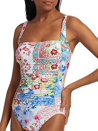 Paula Floral Ruched One-Piece Swimsuit