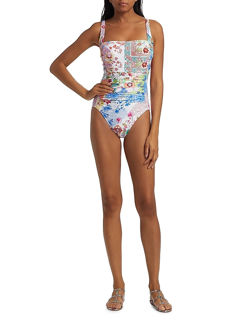Paula Floral Ruched One-Piece Swimsuit