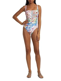 Paula Floral Ruched One-Piece Swimsuit