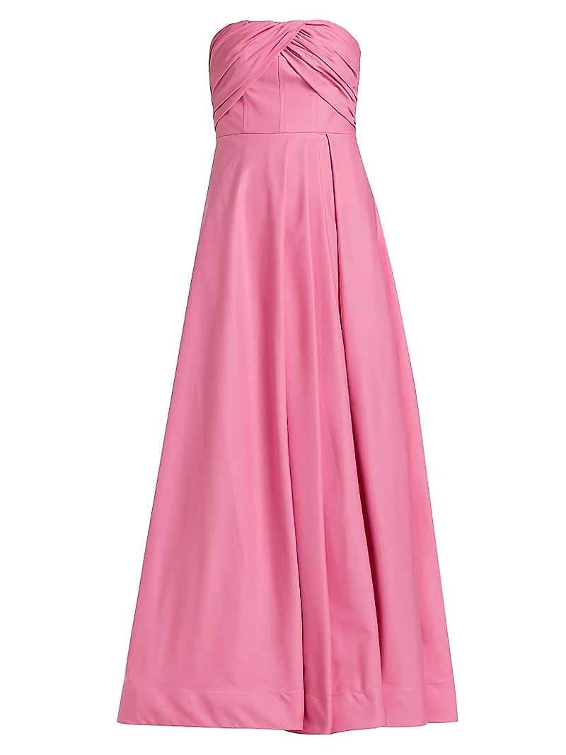 Alma Faille Sateen Strapless Corset Gown