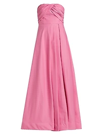 Alma Faille Sateen Strapless Corset Gown