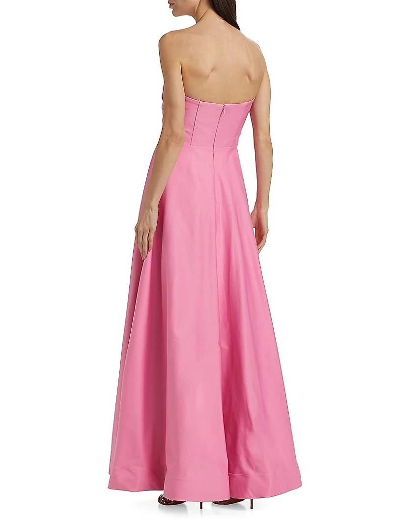 Alma Faille Sateen Strapless Corset Gown