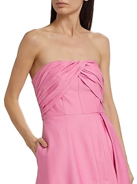 Alma Faille Sateen Strapless Corset Gown