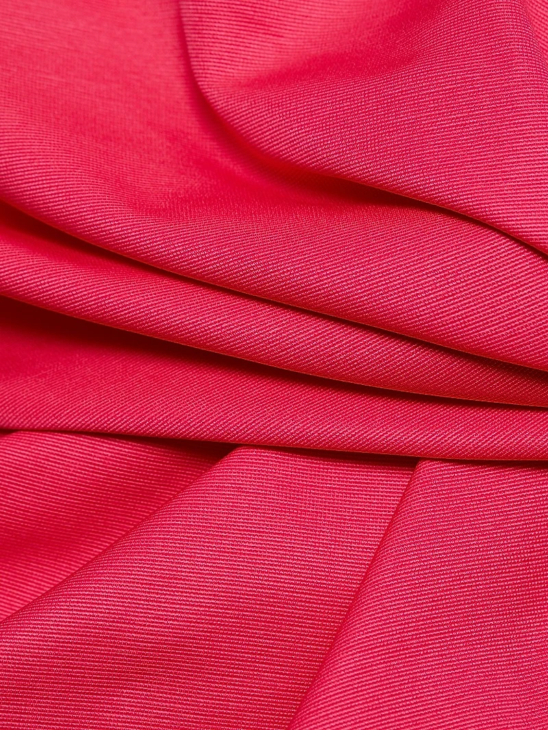 Sylvie Faille Bow Sateen One-Shoulder Midi-Dress