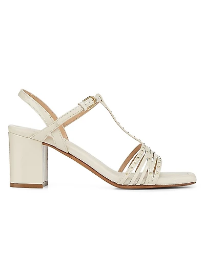 Nina Mid Heel 70MM Studded Leather Sandals