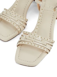 Nina Mid Heel 70MM Studded Leather Sandals