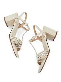 Nina Mid Heel 70MM Studded Leather Sandals