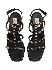 Rockstud 80MM Wedge Sandals Calfskin