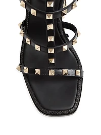Rockstud 80MM Wedge Sandals Calfskin