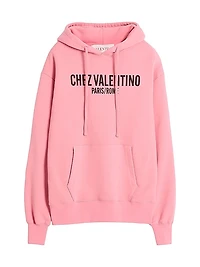 Sweatshirt in Jersey Cotton Sweatshirt with Chez Valentino Print
