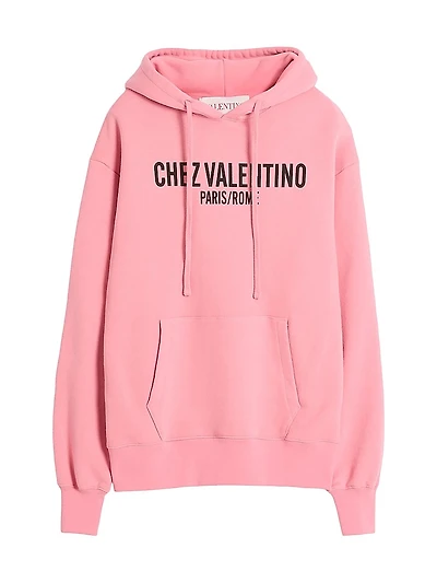 Sweatshirt in Jersey Cotton Sweatshirt with Chez Valentino Print