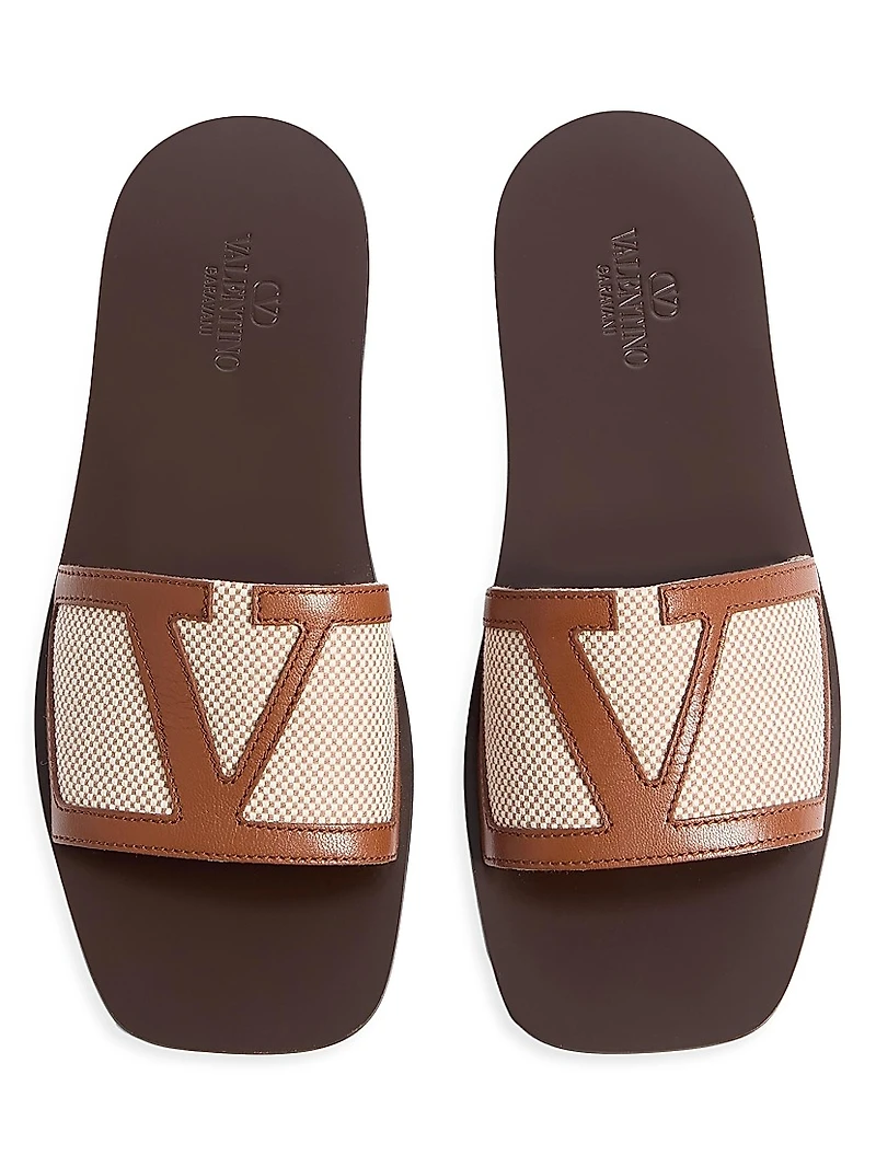 Viva Superstar Slide Sandals Canvas and Nappa
