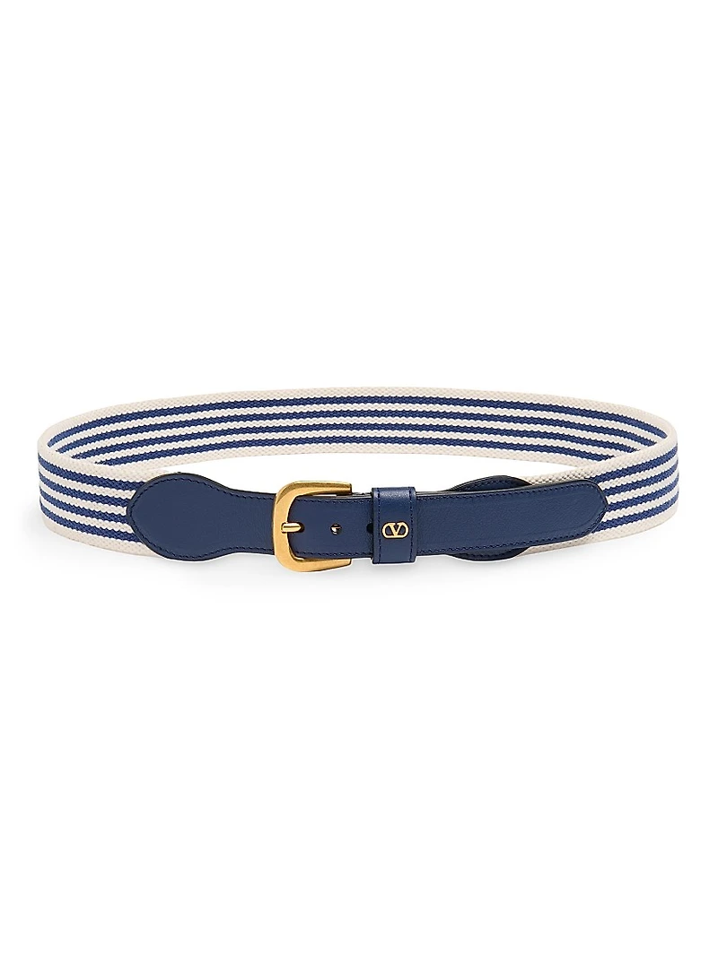 VLogo Signature Belt Ribbon and Calfskin 35MM