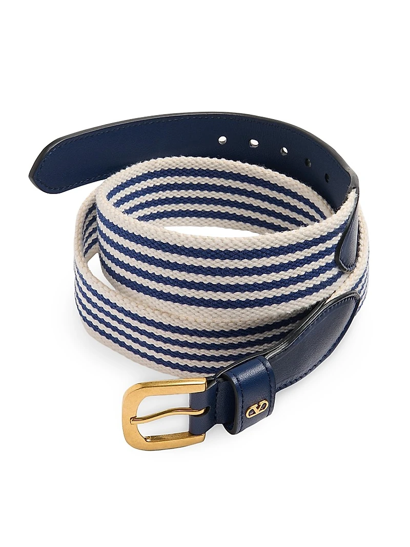 VLogo Signature Belt Ribbon and Calfskin 35MM