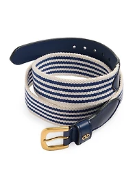 VLogo Signature Belt Ribbon and Calfskin 35MM