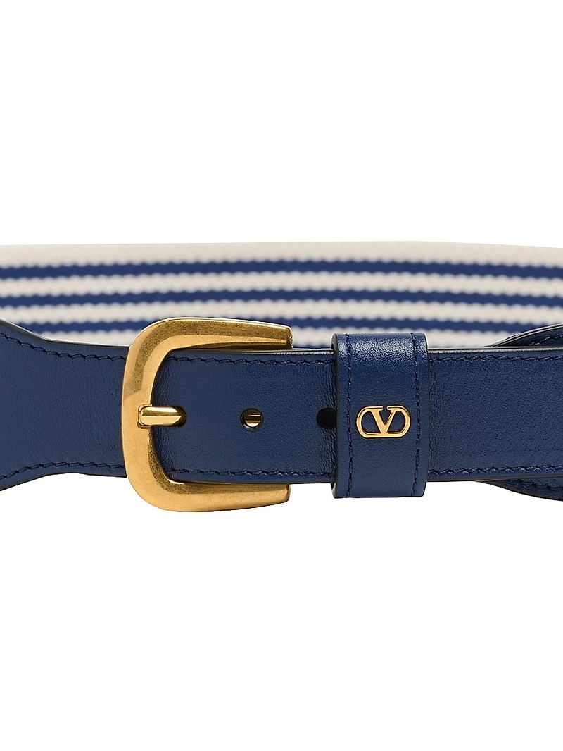 VLogo Signature Belt Ribbon and Calfskin 35MM