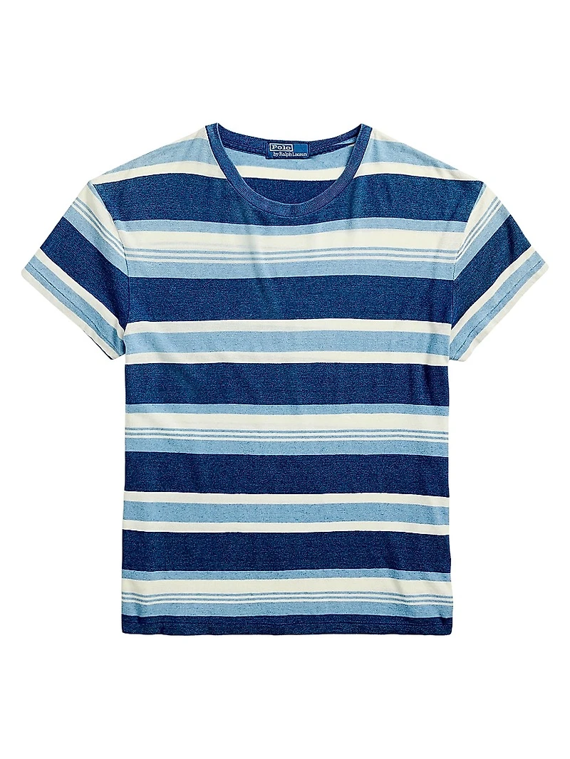 Striped Cotton and Linen T-Shirt