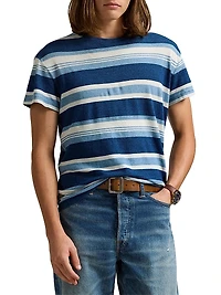 Striped Cotton and Linen T-Shirt