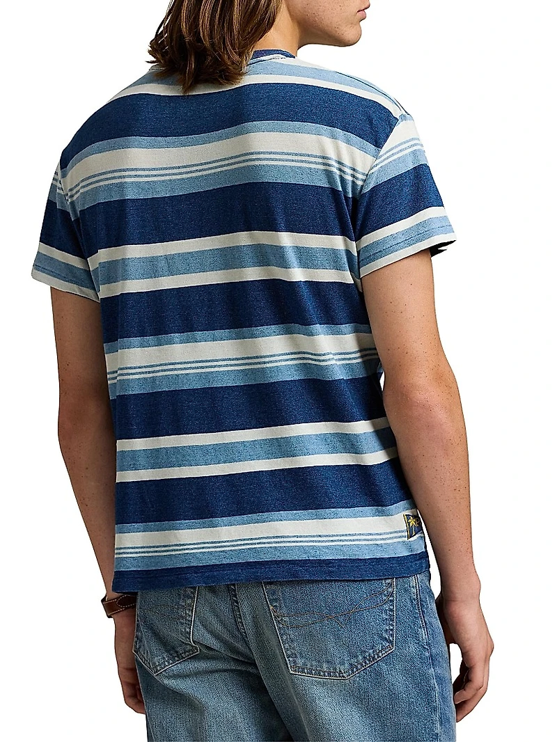 Striped Cotton and Linen T-Shirt