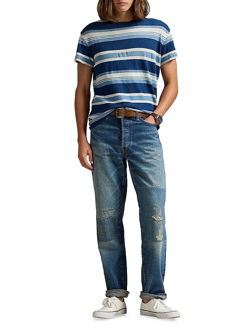 Striped Cotton and Linen T-Shirt