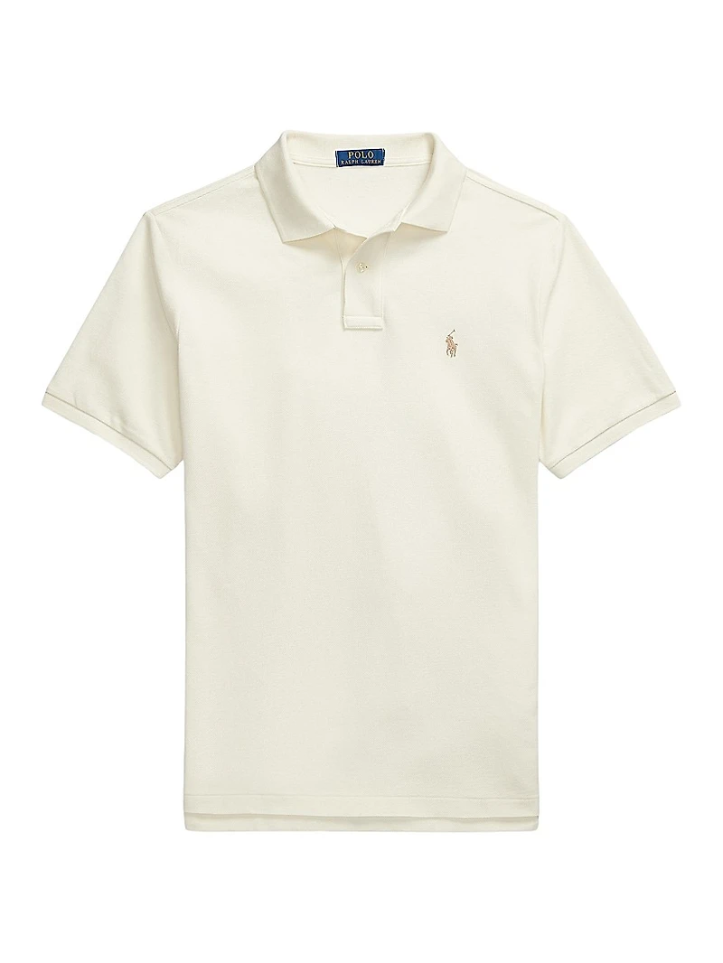 Logo Cotton Mesh Polo Shirt
