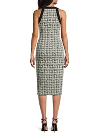 Aura Herringbone Knit Bouclé Sleeveless Midi-Dress