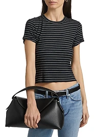 Luca Striped Cotton Crop T-Shirt