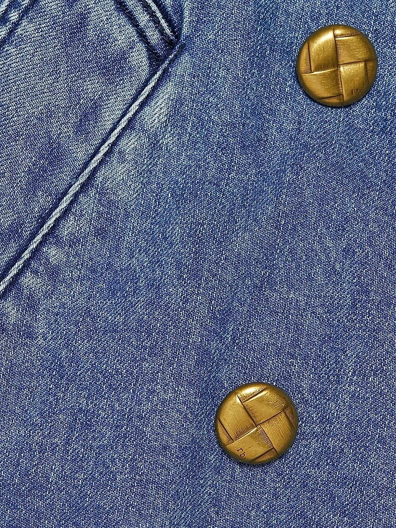 Alora Denim Tie-Waist Trench Coat