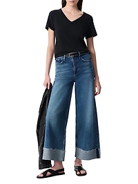 Sofie High-Rise Cuffed Wide-Leg Jeans