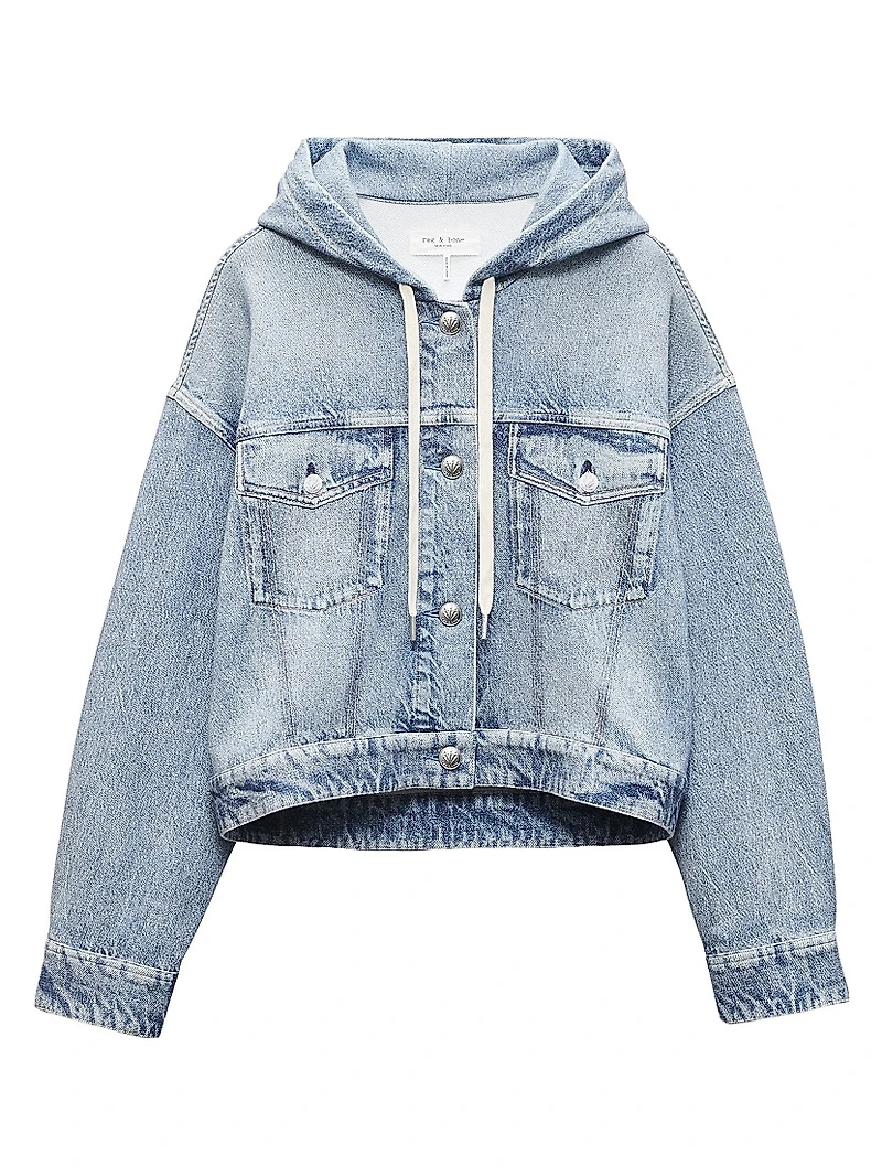 Miramar Trucker Denim-Print Hoodie