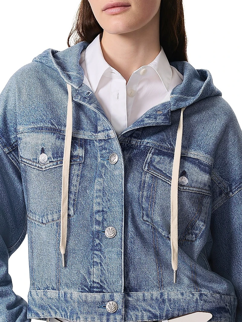 Miramar Trucker Denim-Print Hoodie