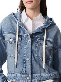 Miramar Trucker Denim-Print Hoodie