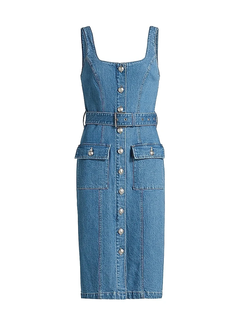 Denim Tank Midi-Dress