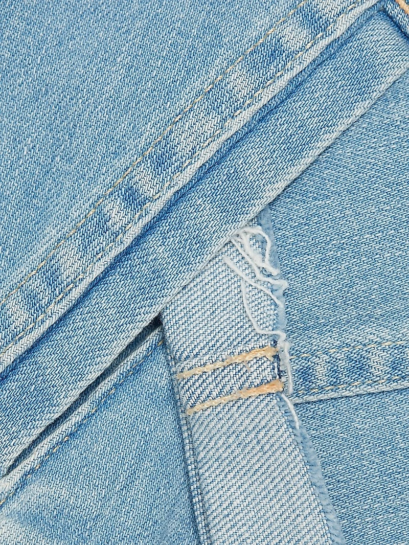 Janelle Slim-Fit Raw-Edge Denim Jacket