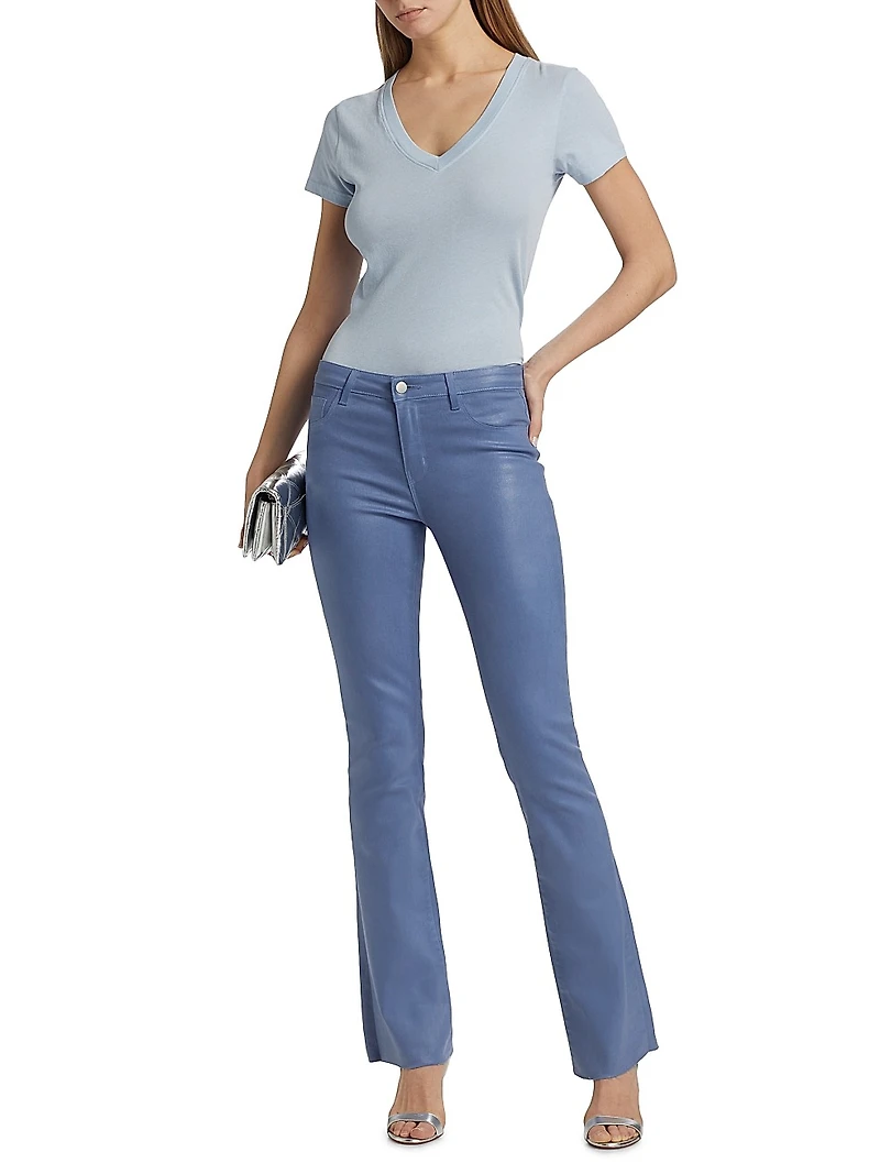 Ruth Stretch Cotton Flared High-Rise Jeans