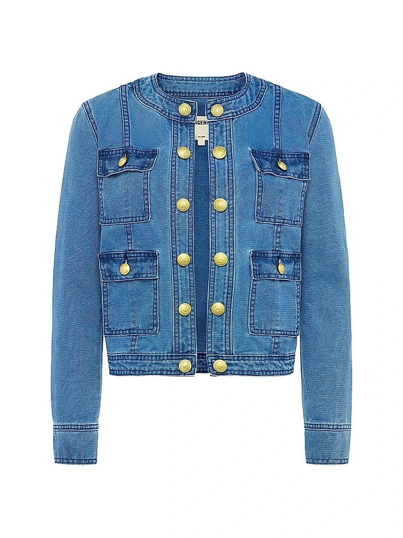 Yari Collarless Denim Jacket