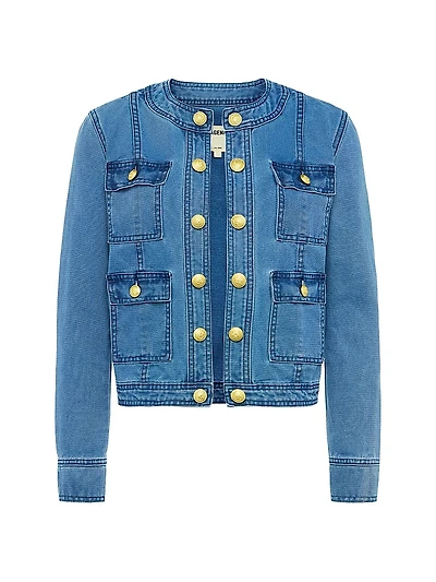 Yari Collarless Denim Jacket
