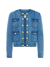 Yari Collarless Denim Jacket