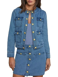 Yari Collarless Denim Jacket