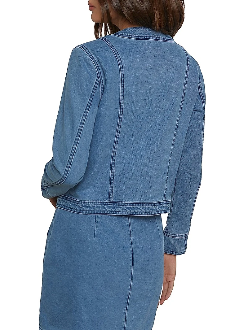Yari Collarless Denim Jacket