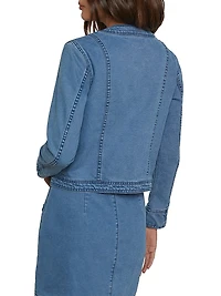 Yari Collarless Denim Jacket