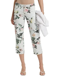 Blaine Floral Low-Rise Crop Jeans