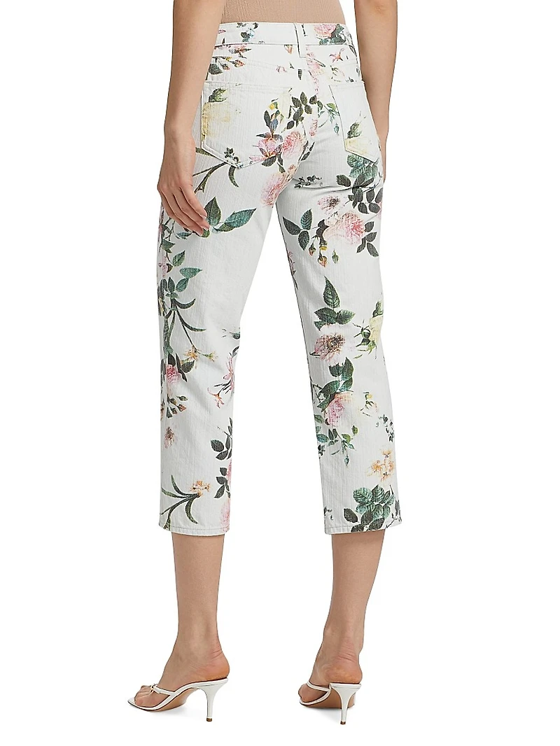 Blaine Floral Low-Rise Crop Jeans