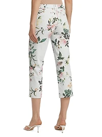 Blaine Floral Low-Rise Crop Jeans