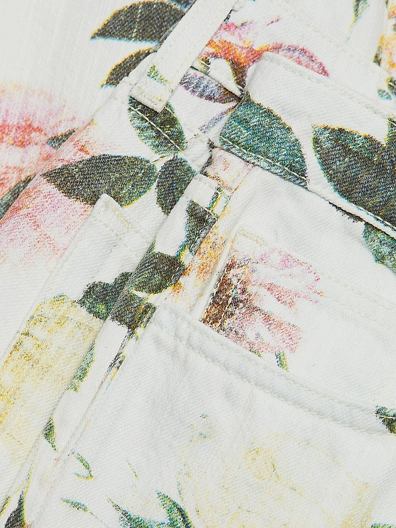 Blaine Floral Low-Rise Crop Jeans