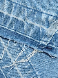 Genevie Raw-Edge Denim Crop Jacket