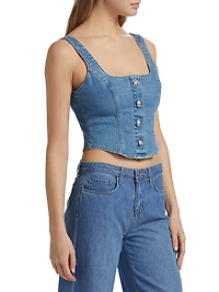 Saga Denim Button-Front Top