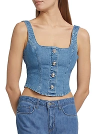 Saga Denim Button-Front Top